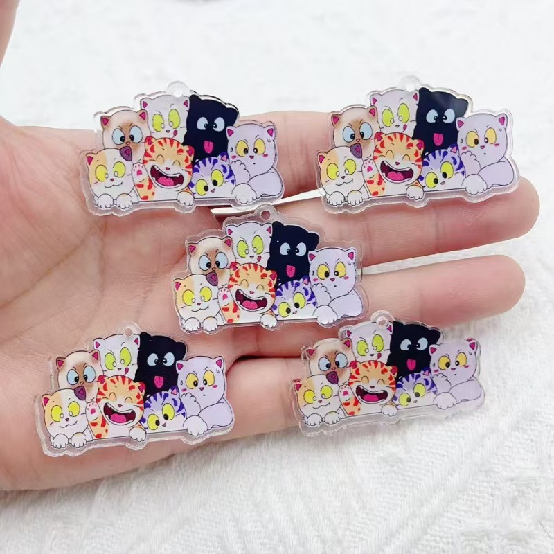 Earrings - 10 個漫画アクリル子猫ジュエリーネックレスブレスレットイヤリングペンダント Diy ジュエリーアクセサリー卸売