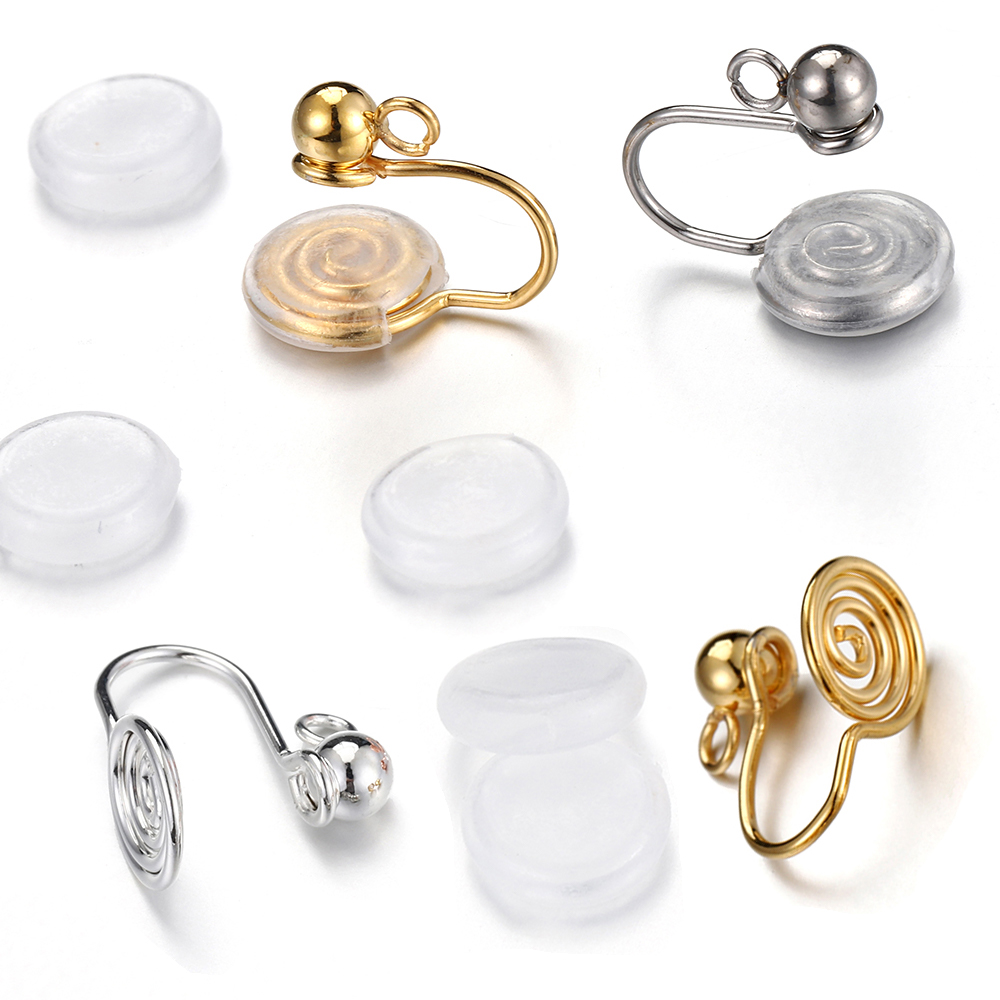 Body Jewelry - 10個入り ステンレス製 イヤークリップ スパイラルイヤリング セッティング ノンホールピアス