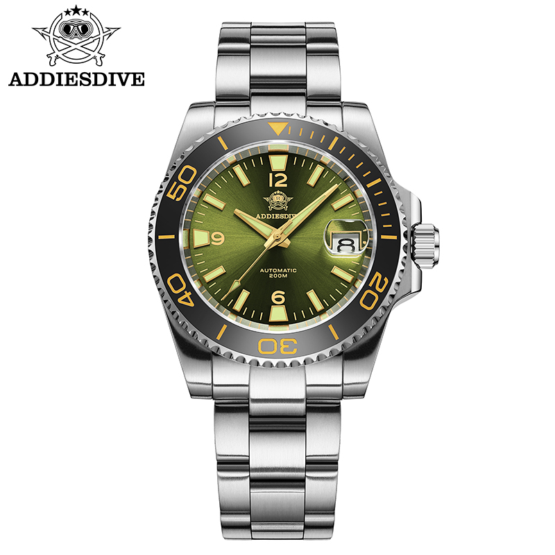 Watch Accessories - ADDIESDIVE 新しいダイビングギフト腕時計メンズ 8215 自動サファイア AR コーティングされたガラスセラミックベゼル防水
