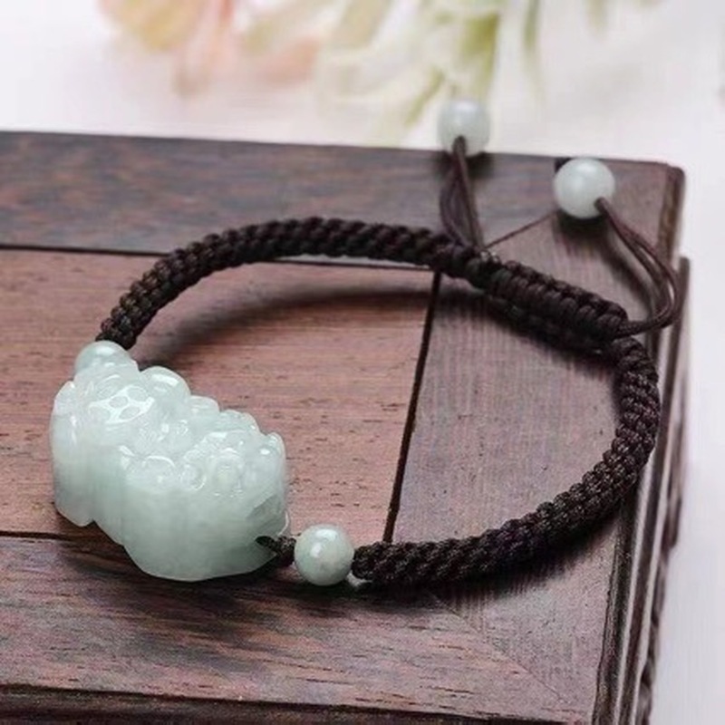 Bracelets - 天然ジェダイトAグレード貔貅ブレスレット（男女兼用）、高級ジュエリーおよび翡翠ギフト