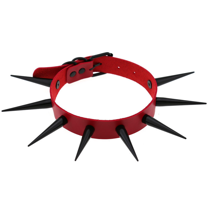 Goth Punk Spike Choker - 男性と女性のためのスパイク付きパンクネックレス,ロングスパイクネックレス,リベット,金属ジュエリー,ゴシックアクセサリー,2021
