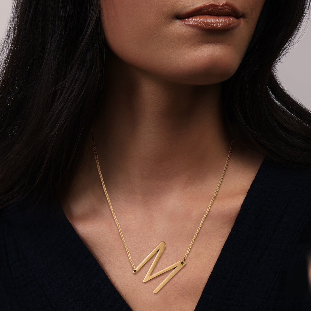 Initial Letter Necklace 18K Gold - 名前でパーソナライズされたペンダント付きの初期ネックレス,ステンレス鋼,18k金メッキ,ガールフレンドへのバレンタインデーのギフト