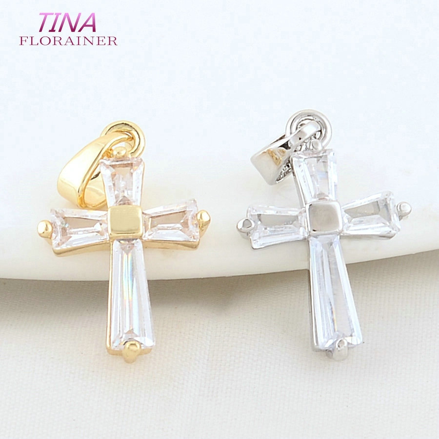 Cross Pendant Necklace Gold - 6 個 12*18 ミリメートル 14 K