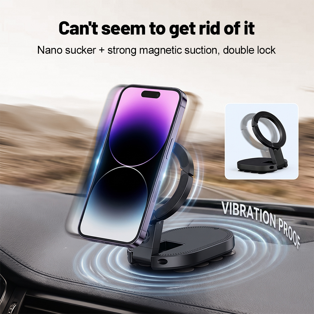 Watch Accessories - 360 ° 回転式3-in-1吸盤式マグネット携帯ホルダー 多角度調整可能 折りたたみ式マグネット携帯スタンド デスクトップブラケット