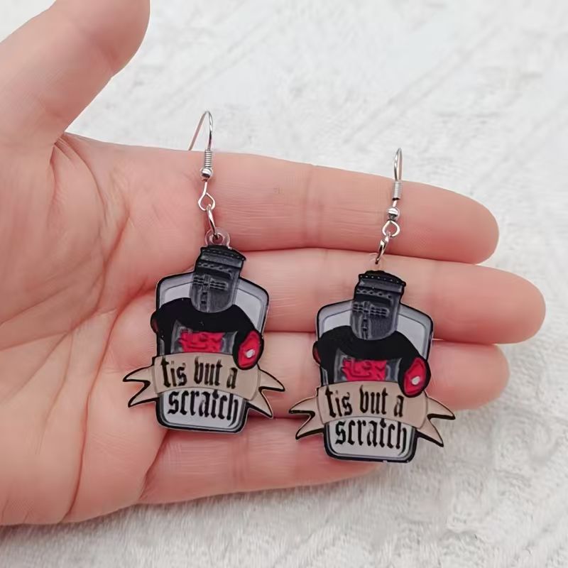 Earrings - 10個入りアクリル製黒と白の引用句イヤリング、女性用イヤリング、ギフトに最適です。