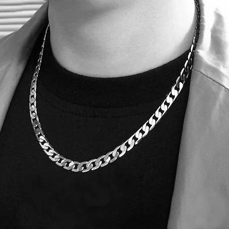 Cuban Link Chain 12Mm - 925スターリングシルバーネックレス メンズ レディース 16/18/20/22/24インチ クラシック 6MMチェーン