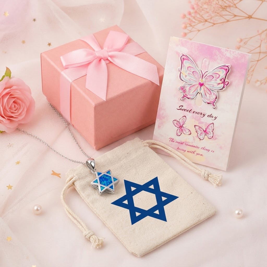 Necklaces - ダビデの星オパールペンダントネックレス リバーシブル ユダヤ教六芒星保護アミュレットチャーム シルバーチェーンジュエリー 女性へのギフト