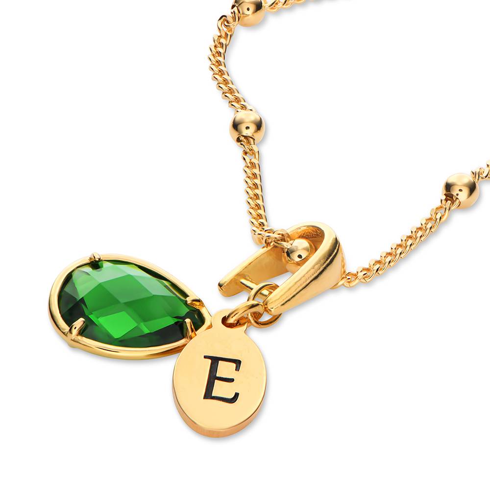 Initial Letter Necklace 18K Gold - 女性のためのパーソナライズされた名前のペンダント,誕生石のイニシャル,最初のドロップネックレス,K18金メッキジュエリー