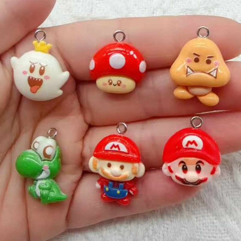 Earrings - 10個入り樹脂製漫画ペンダント、DIYジュエリー製作イヤリング、キーホルダーアクセサリー