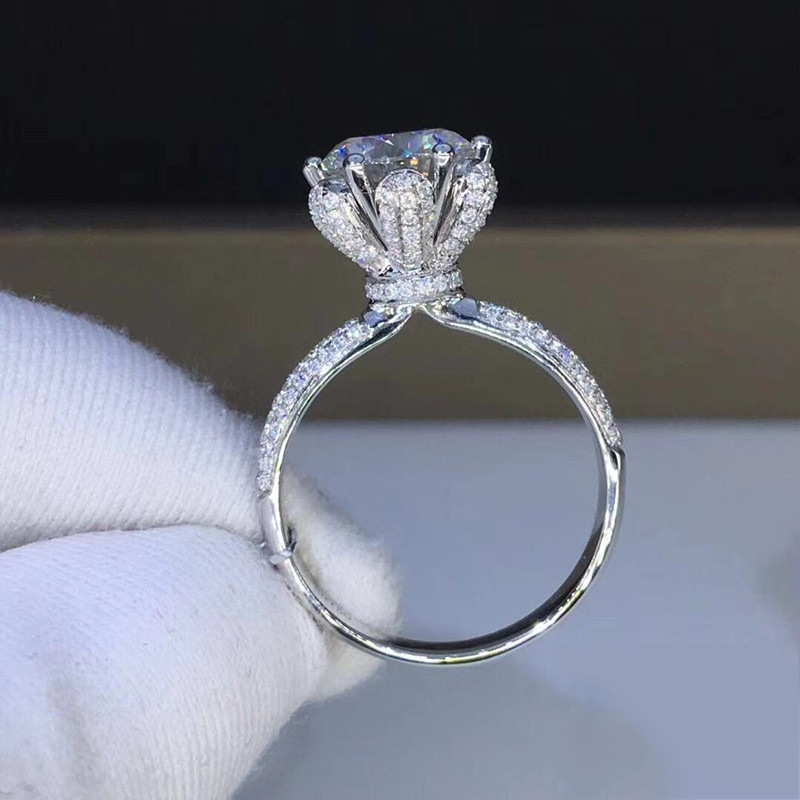 Moissanite Engagement Ring 1 Carat - モルガナイトリング VVS1 グレード ラボグロウンダイヤモンド 1/2/3/5 カラット