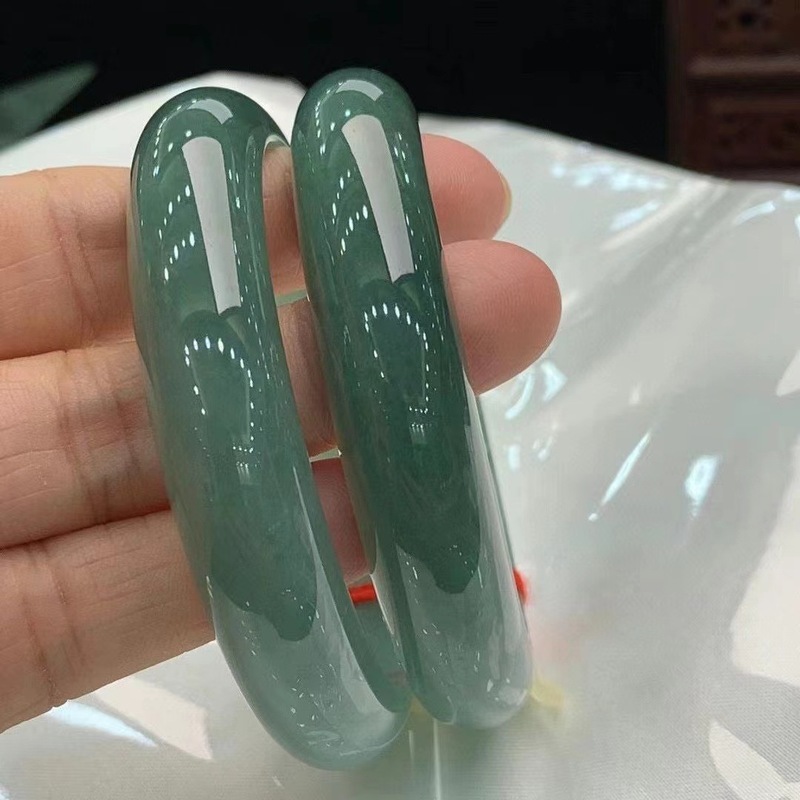 Bracelets - 天然の本物の花柄、女性用A級ジェダイトブレスレット、お母さんへの贈り物