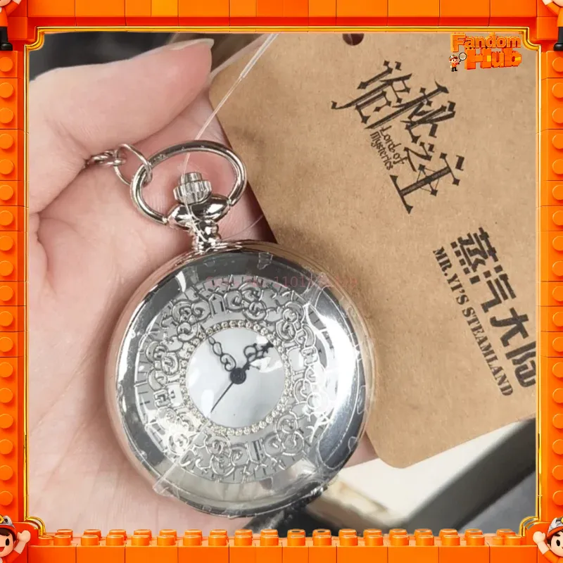 Watch Accessories - 本物のロード・オブ・ザ・ミステリーズ＆スチームランド・クライン・モレッティと同じスタイルのシルバーポケットウォッチ、アニメスタイルのコレクタブルグッズおもちゃギフト