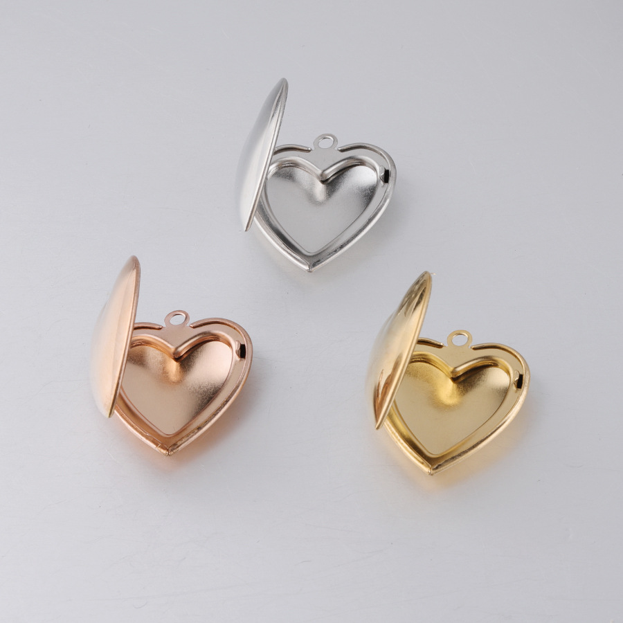 Heart Locket Necklace Photo - Fnixtarラブハートフォトフレームチャームステンレス鋼メモリーロケットペンダント女性のdiyのメモリネックレス22ミリメートル20ピース/ロット