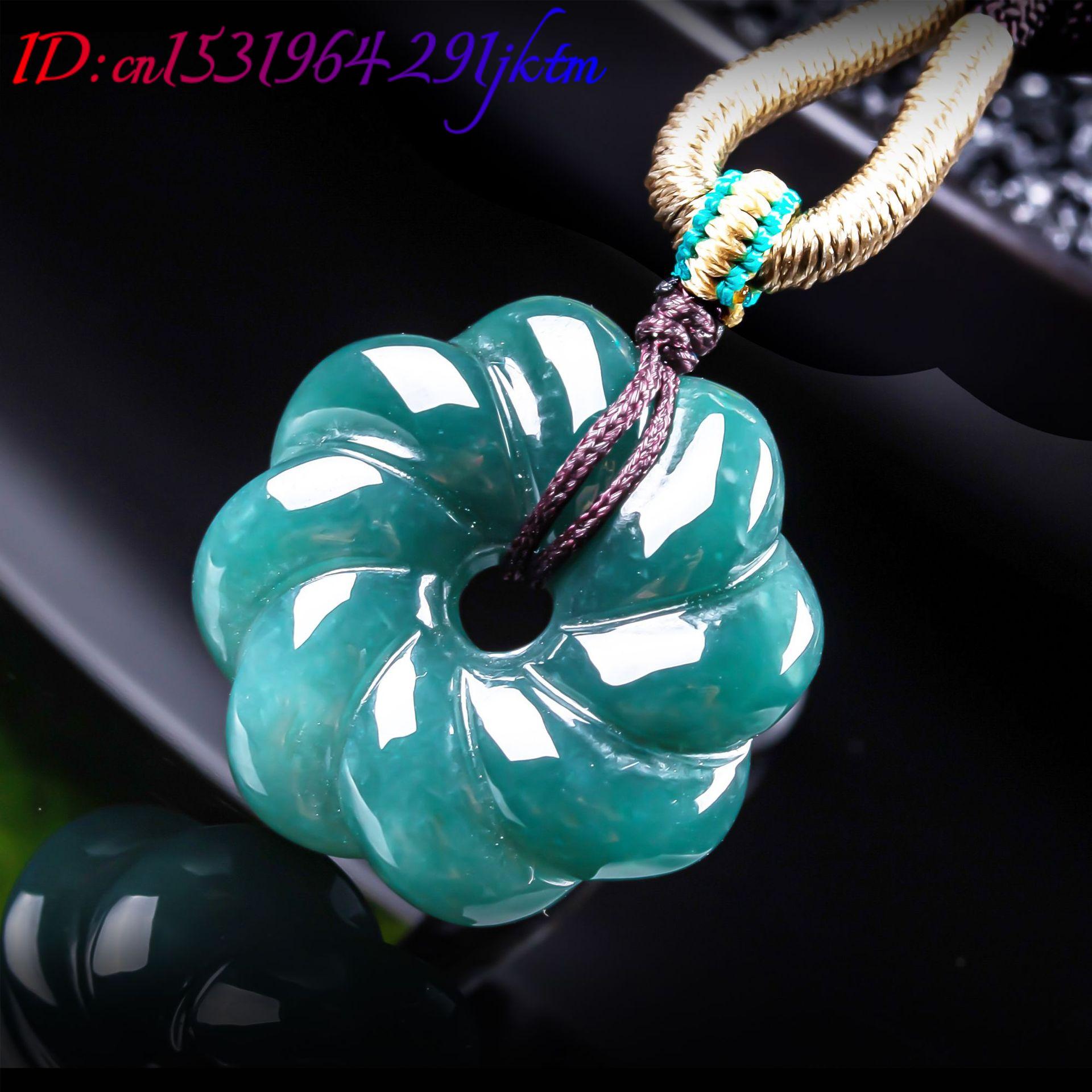 天然ビルマ翡翠の花ペンダントネックレスアクセサリー、宝石のお - Necklaces のレビューと価格