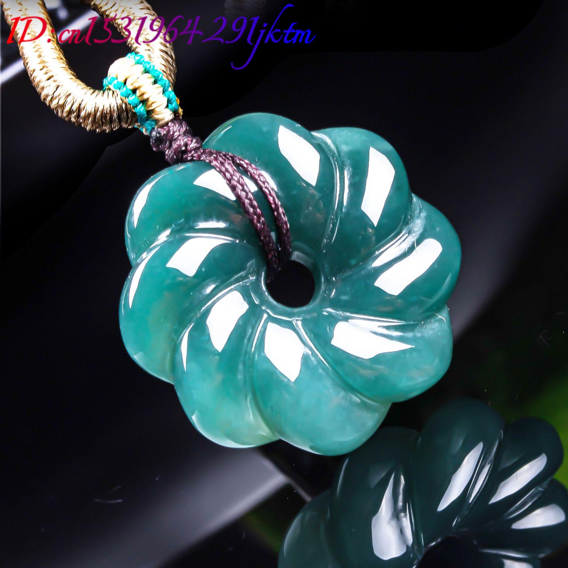 天然ビルマ翡翠の花ペンダントネックレスアクセサリー、宝石のお - Necklaces のレビューと価格