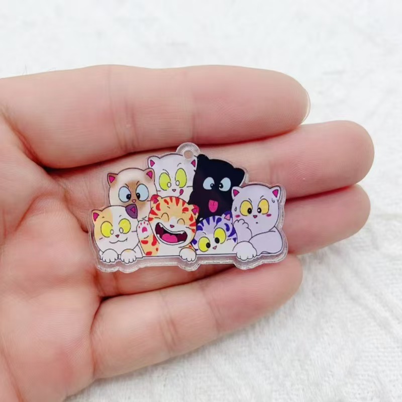10 個漫画アクリル子猫ジュエリーネックレスブレスレットイヤ - Earrings のレビューと価格