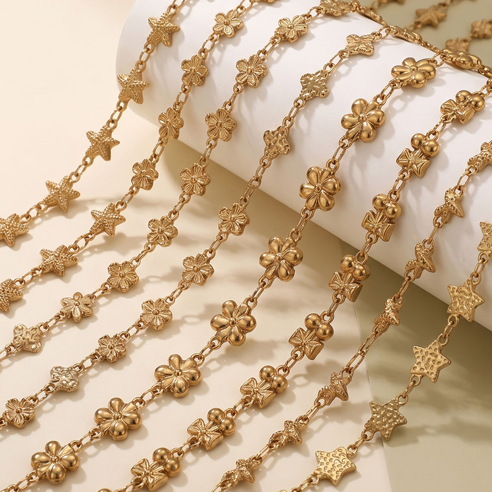 1メートルステンレス鋼フラワー・スターリンクケーブルチェーン - Body Jewelry のレビューと価格