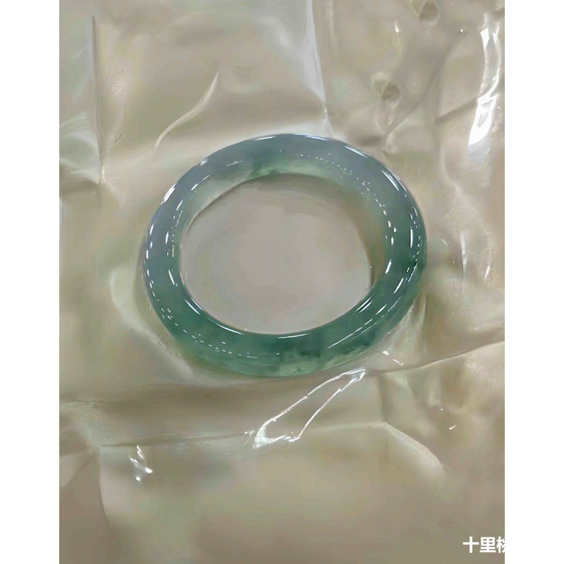 天然ビルマ産アイスジェダイトブレスレット、本物、丸型、花模様 - Bracelets のレビューと価格