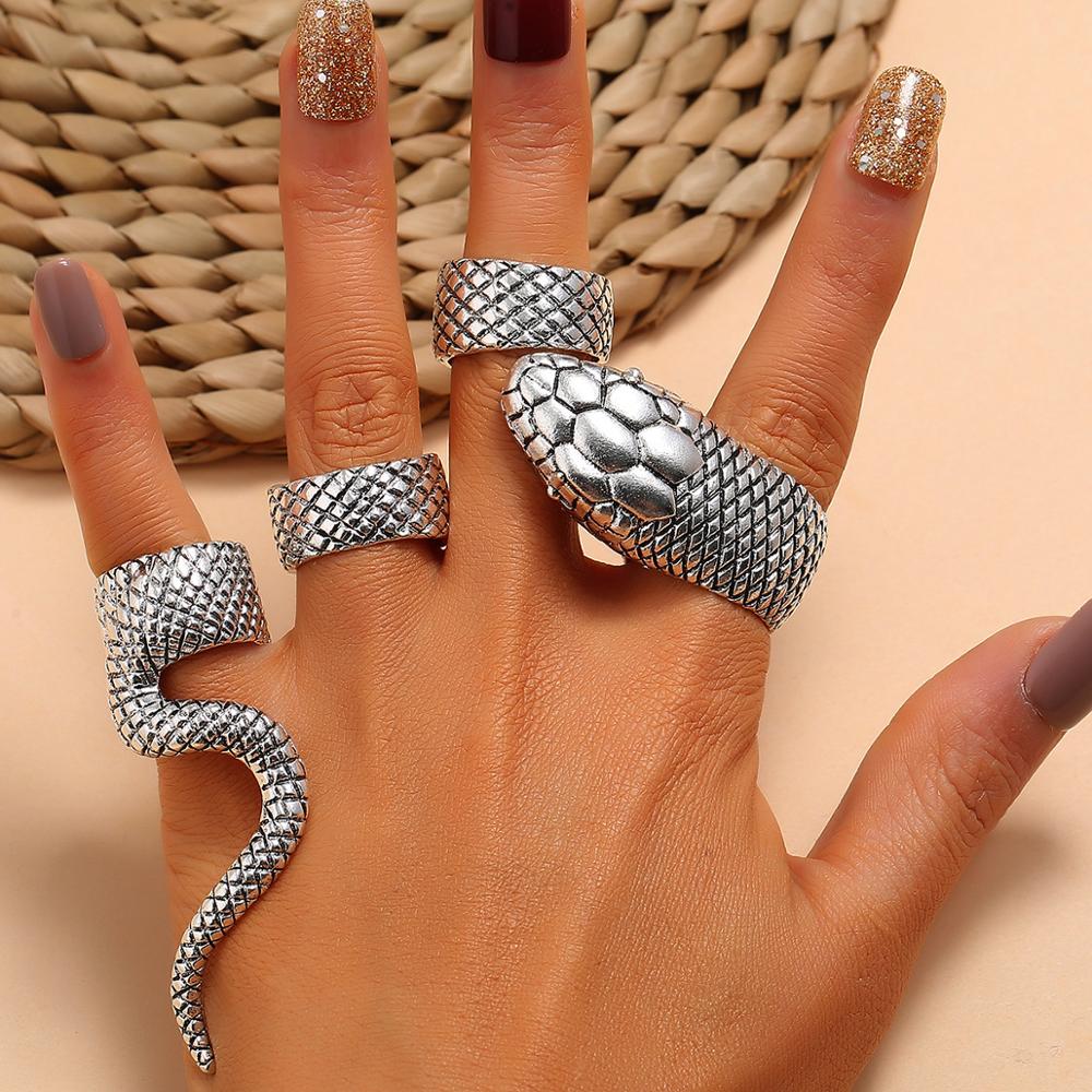 KMVEXO 4 ピース/セットゴシックスチームパンクスネー - Vintage Punk Knuckle Rings Set のレビューと価格