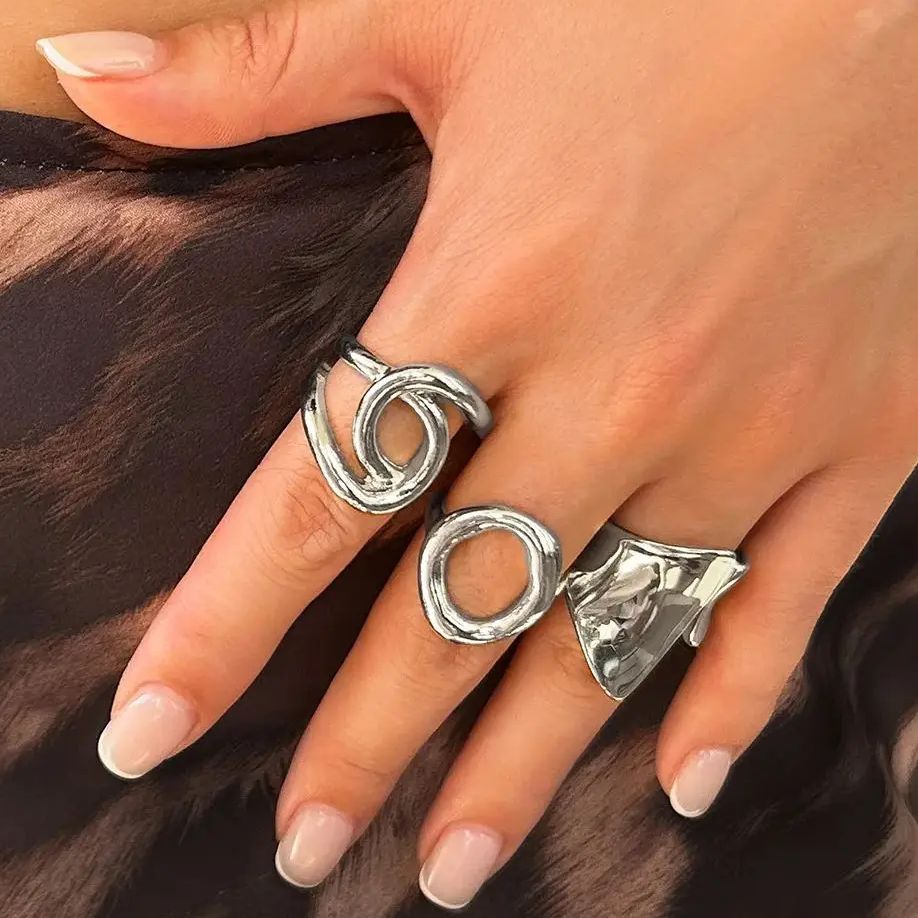 Diezi-男性と女性のための中空の幾何学的なリング、ナック - Vintage Punk Knuckle Rings Set のレビューと価格