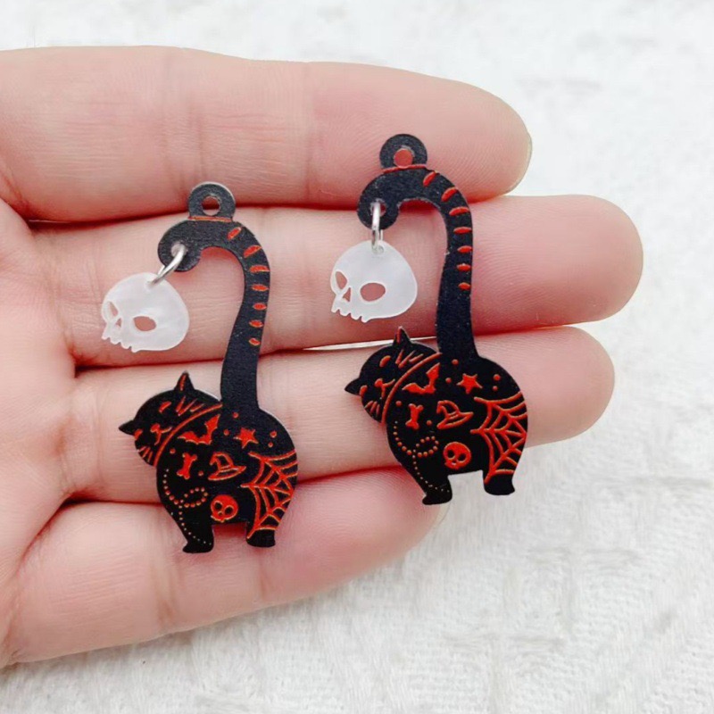 10個入り ハロウィン アクリル ゴースト ブラックキャット - Earrings のレビューと価格