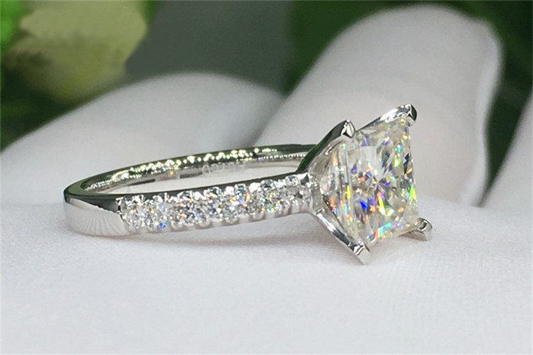 カスタムソリッド10K Au417ホワイトゴールド女性用ウェ - Moissanite Engagement Ring 1 Carat のレビューと価格