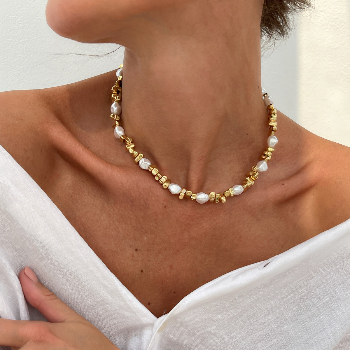 KunJoe エレガントなイミテーションパールチョーカーネッ - Pearl Choker Necklace Vintage のレビューと価格