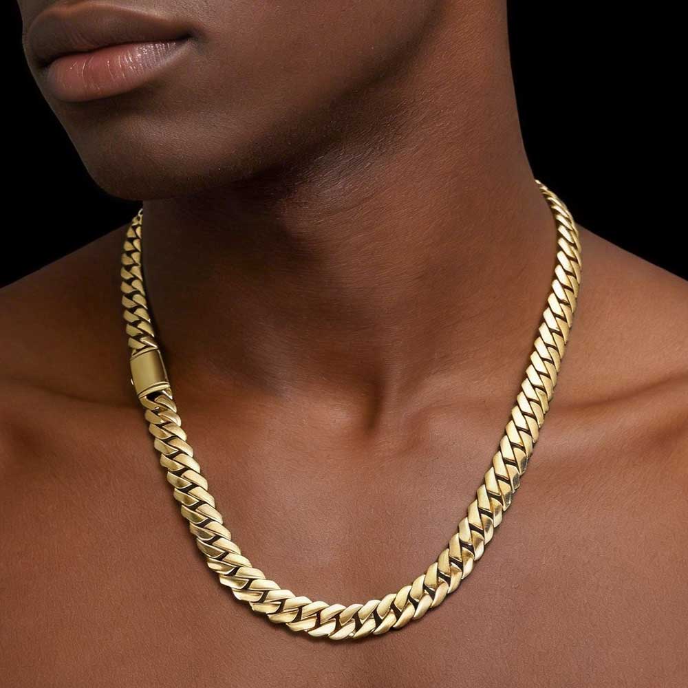 ESKEEM 高光沢モナコチェーンスムースネックレス 12M - Cuban Link Chain 12Mm のレビューと価格