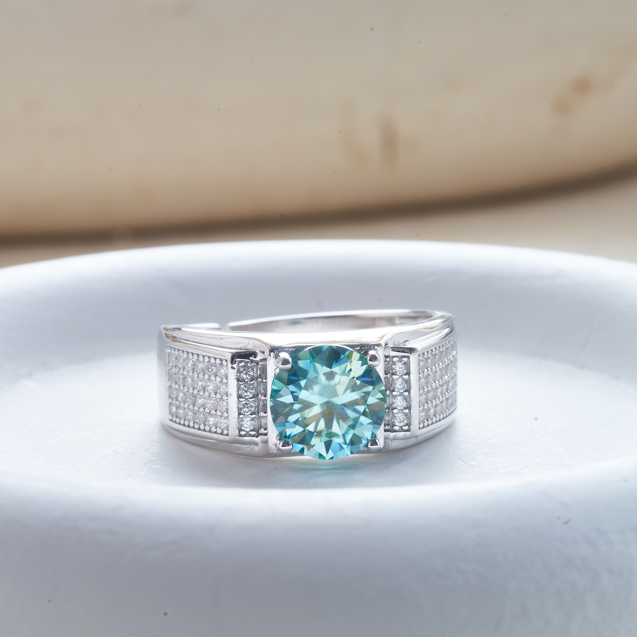 男性用925スターリングシルバーモアッサナイトリング,ナチュ - Moissanite Engagement Ring 1 Carat のレビューと価格