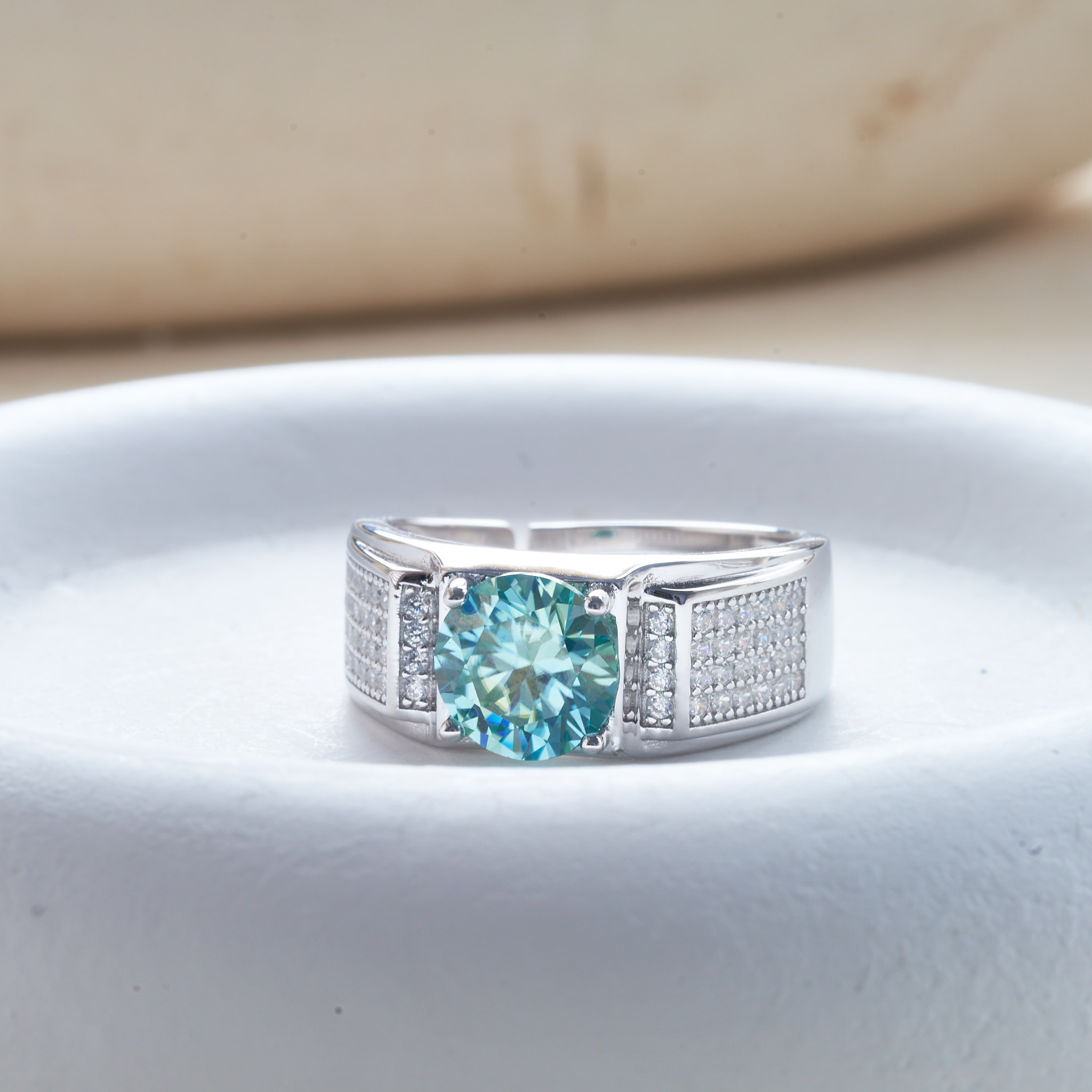 男性用925スターリングシルバーモアッサナイトリング,ナチュ - Moissanite Engagement Ring 1 Carat のレビューと価格