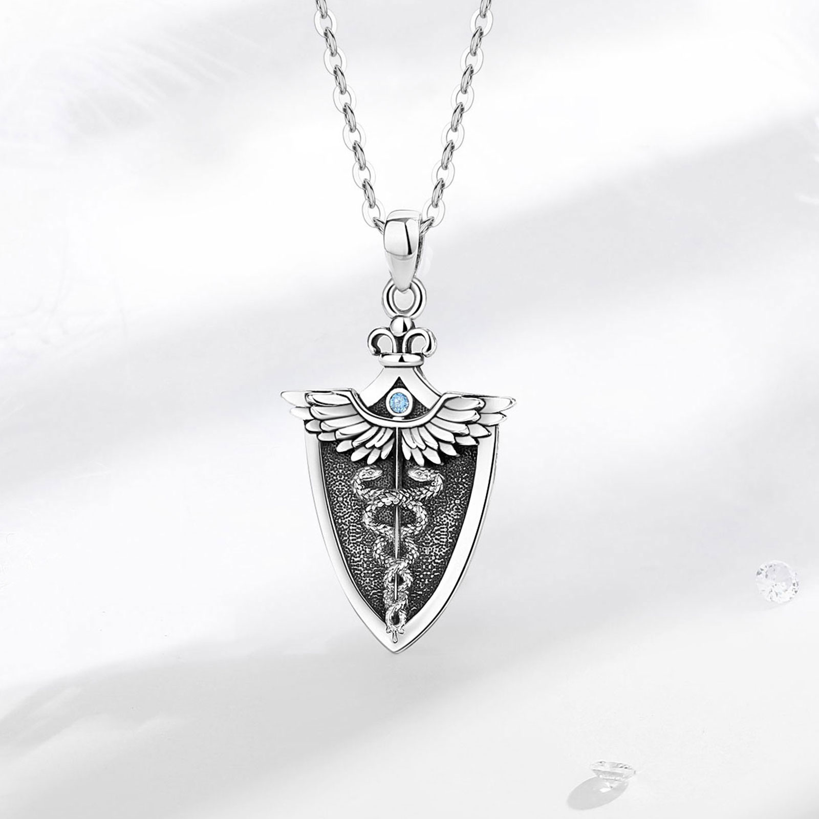Eudora-男性と女性のためのダブルスネークペンダント付き - 925 Sterling Silver Chain Necklace Men のレビューと価格