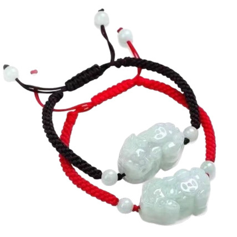 天然ジェダイトAグレード貔貅ブレスレット（男女兼用）、高級ジ - Bracelets のレビューと価格