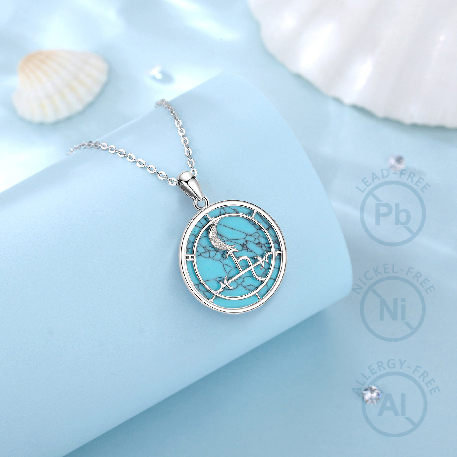 Eudora-男性と女性のためのムーンネックレス,925スタ - 925 Sterling Silver Chain Necklace Men のレビューと価格