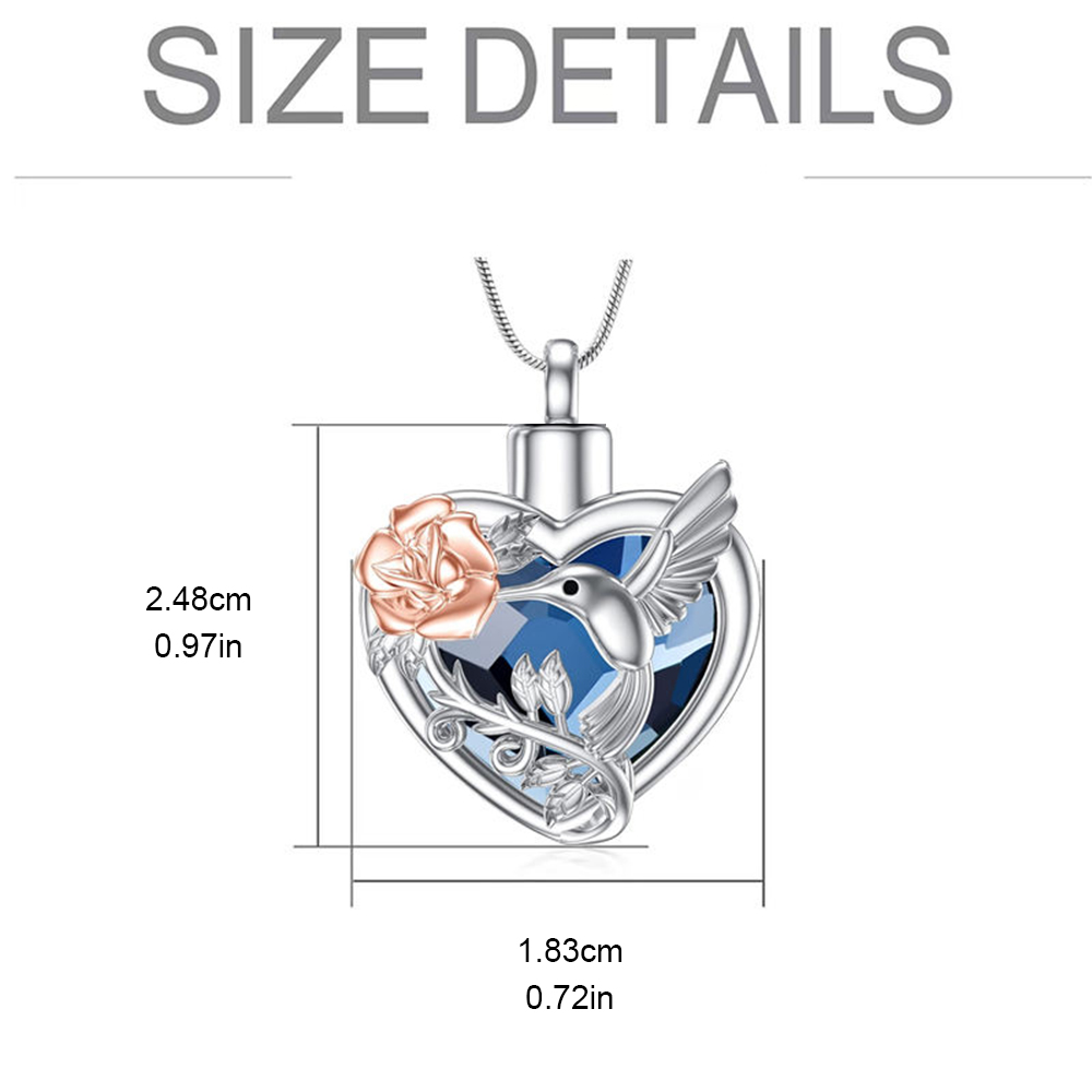 ハチドリハート骨壺ロケットネックレス灰と骨壺ロケット火葬ネッ - Heart Locket Necklace Photo のレビューと価格
