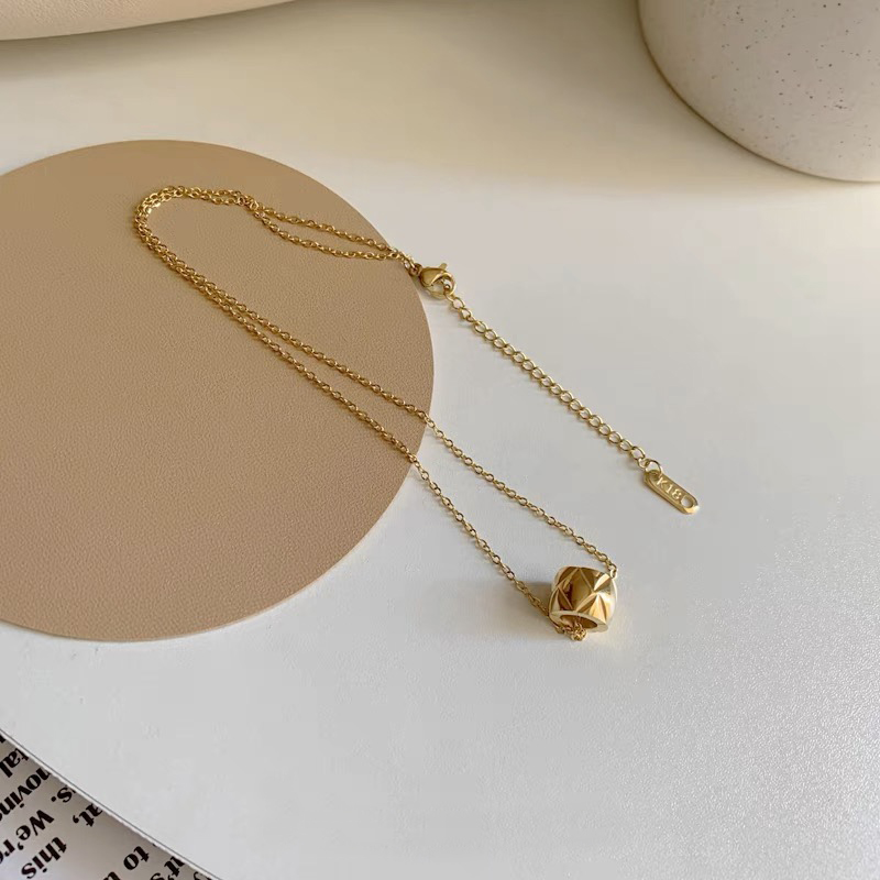 女性のための円形ビーズペンダントネックレス,ゴールドのダイヤ - Cross Pendant Necklace Gold のレビューと価格