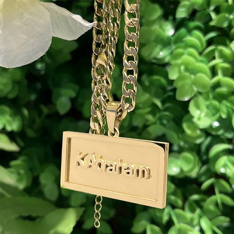 男性と女性のためのヒップホップネックレス,二重層,溶接,ステ - Custom Name Necklace Stainless Steel のレビューと価格