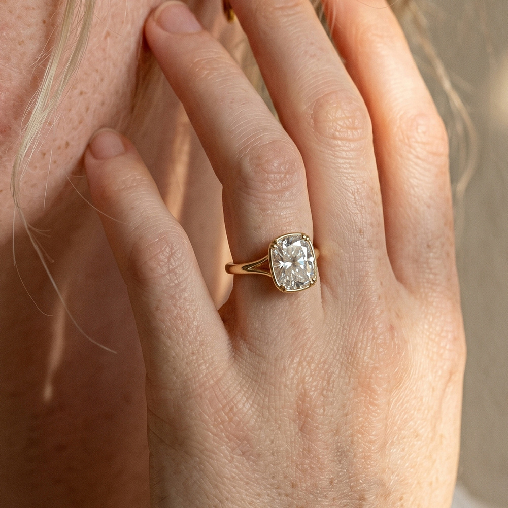 S925 スターリングシルバー 1 カラット スクエア モア - Moissanite Engagement Ring 1 Carat のレビューと価格
