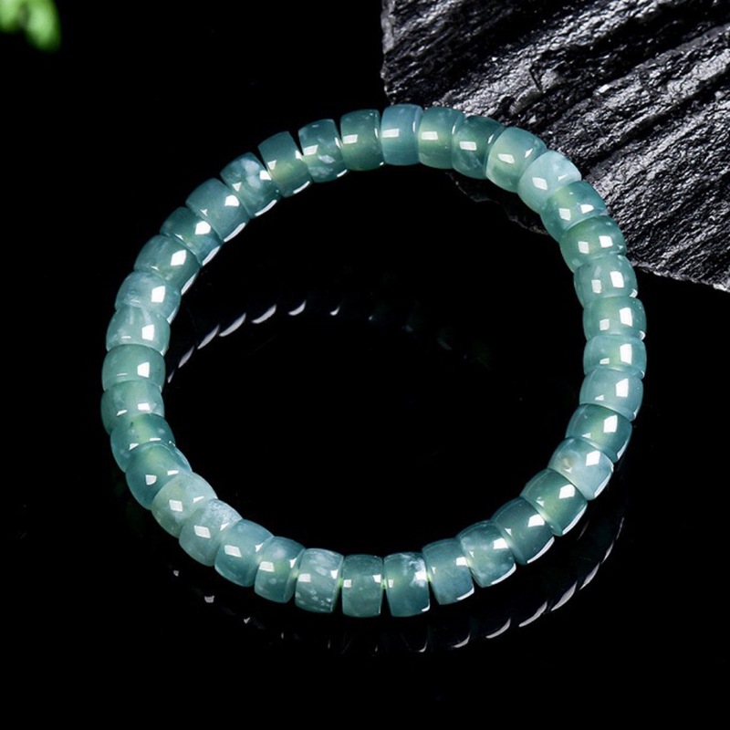 天然グレードAジェダイトブルーウォーター、オールドスタイルバ - Bracelets のレビューと価格