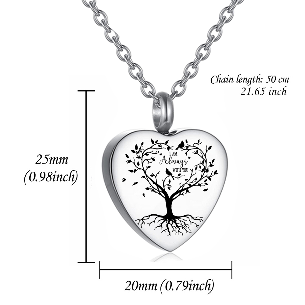 3 スタイルのステンレス鋼の骨壷ネックレス、遺灰用メモリアル - Heart Locket Necklace Photo のレビューと価格