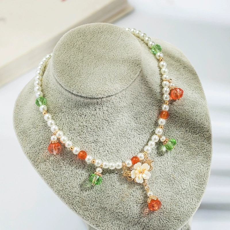 ヴィンテージパールネックレスカボチャペンダント中国韓服ウェデ - Pearl Choker Necklace Vintage のレビューと価格