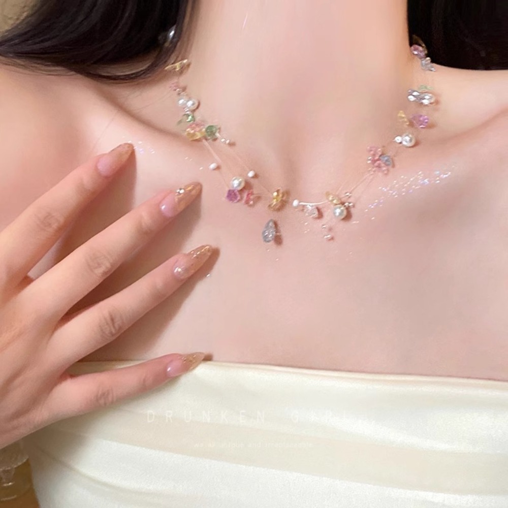 カラフルなヒトデシェルパールチョーカーネックレス女性ガールズ - Layered Pendant Necklace Aesthetic のレビューと価格