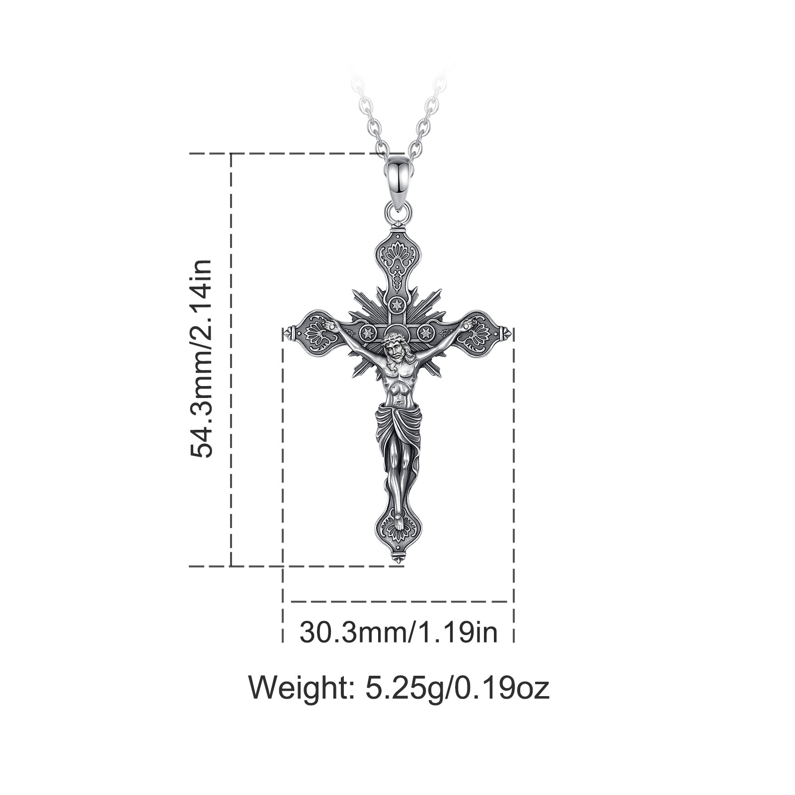 ユドーラ新しい十字架クロスネックレス 925 スターリングシ - 925 Sterling Silver Chain Necklace Men のレビューと価格