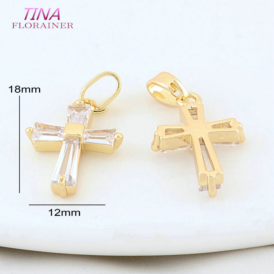 6 個 12*18 ミリメートル 14 K ゴールドカラー真 - Cross Pendant Necklace Gold のレビューと価格