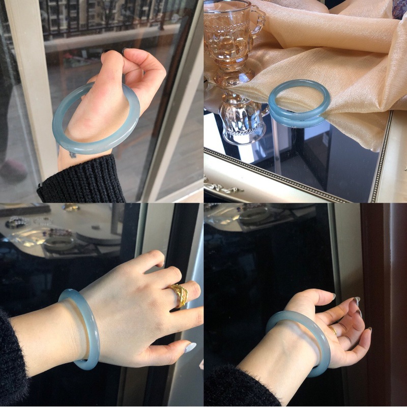 若者向けの細いブレスレット、天然の氷のような透明感のあるジェ - Bracelets のレビューと価格
