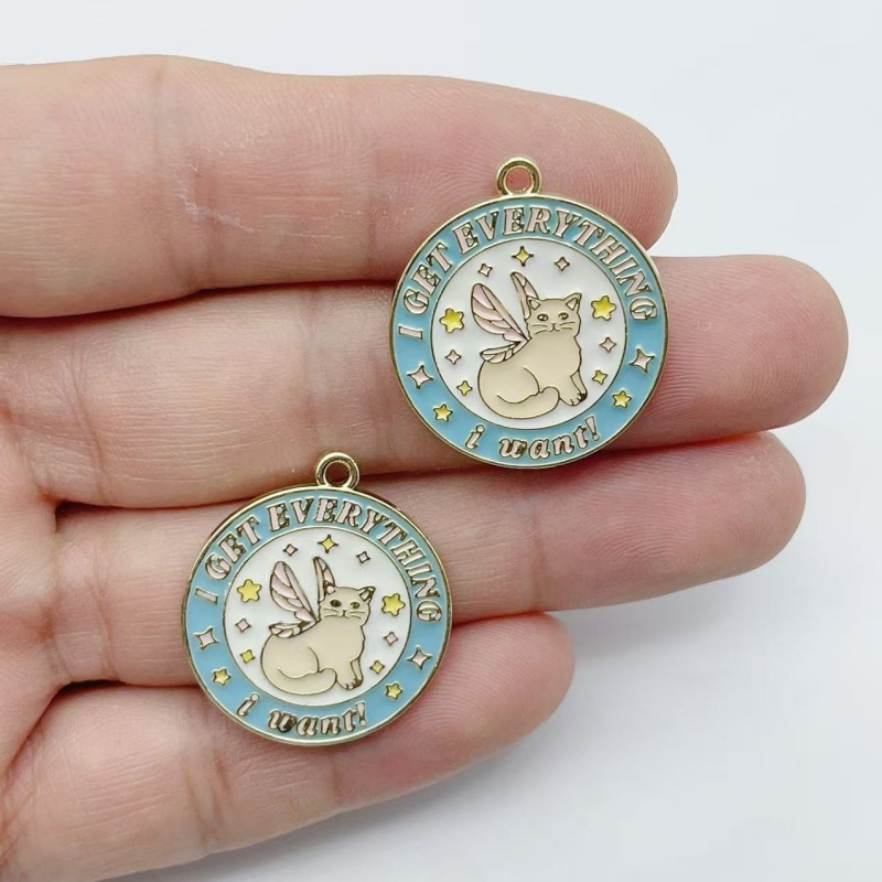 10個入り漫画猫の足跡ハート型エナメル合金チャーム、混合パタ - Earrings のレビューと価格