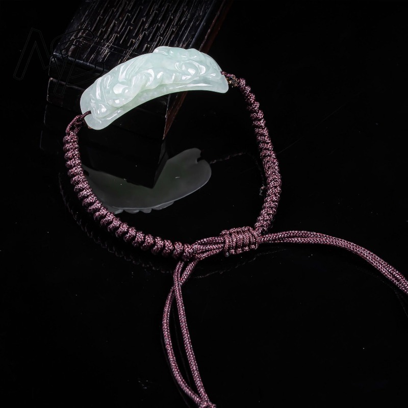 ビルマ翡翠貔貅ブレスレット彫刻手編み天然翡翠ブレスレットバン - Bracelets のレビューと価格