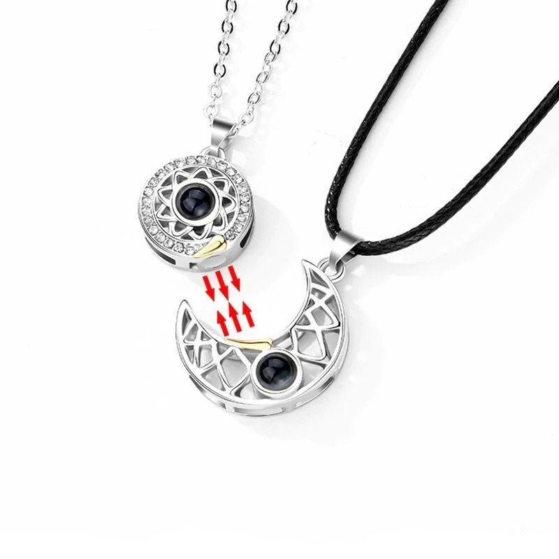 1 ペア磁気カップルマッチングネックレス女性男性 100 言 - Magnetic Couple Matching Necklaces のレビューと価格