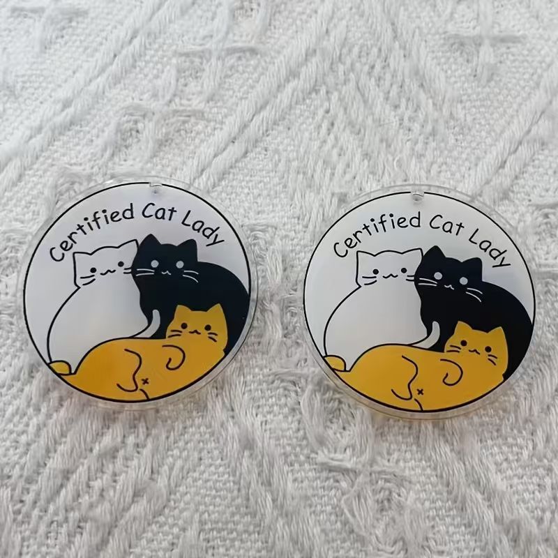 10個のアクリル製のかわいい猫ペンダント、DIYジュエリー作 - Earrings のレビューと価格