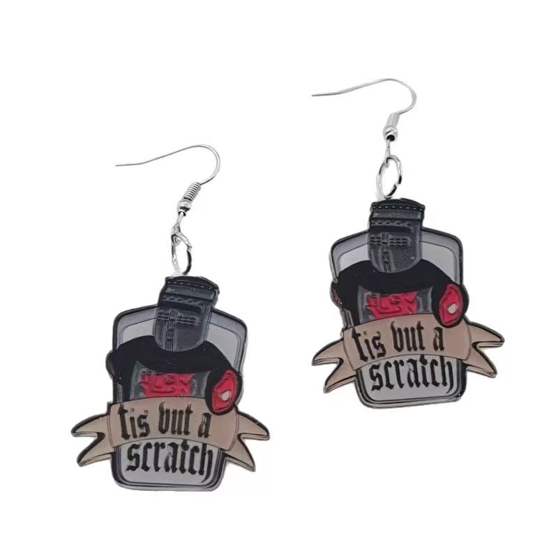 10個入りアクリル製黒と白の引用句イヤリング、女性用イヤリン - Earrings のレビューと価格