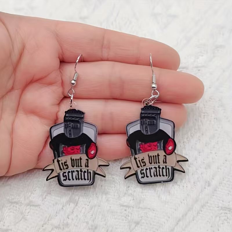 10個入りアクリル製黒と白の引用句イヤリング、女性用イヤリン - Earrings のレビューと価格